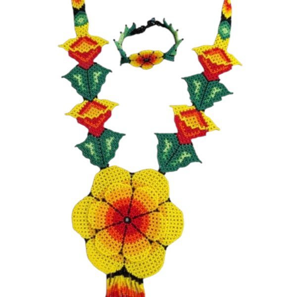 Collar amarillo  con Pulsera